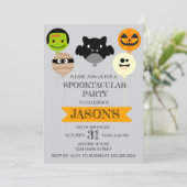 Halloween Balloons Playful Birthday Party Einladung (Stehend Vorderseite)