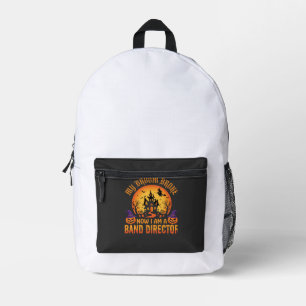 Halloween-Banddirektor-Hexenbesen-Spukhaus Bedruckter Rucksack