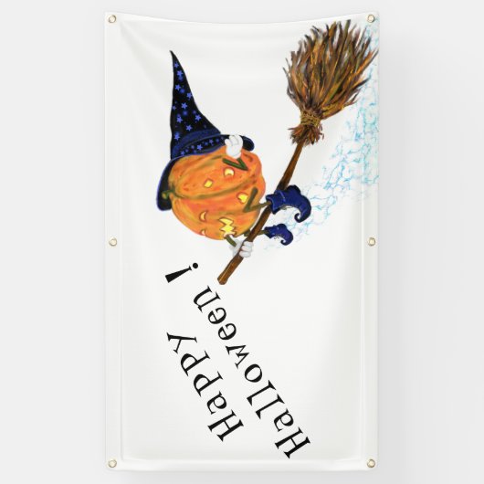 Halloween Banner Hexenkürbis (Vertikal)