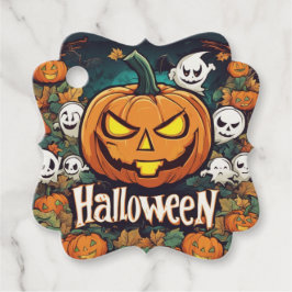 Halloween-Banner mit Kürbissen und Geistern -  Geschenkanhänger