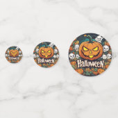 Halloween-Banner mit Kürbissen und Geistern -  Konfetti (Rückseiten)