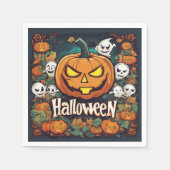 Halloween-Banner mit Kürbissen und Geistern -  Serviette (Vorderseite)