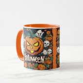 Halloween-Banner mit Kürbissen und Geistern -  Tasse (Vorderseite Links)