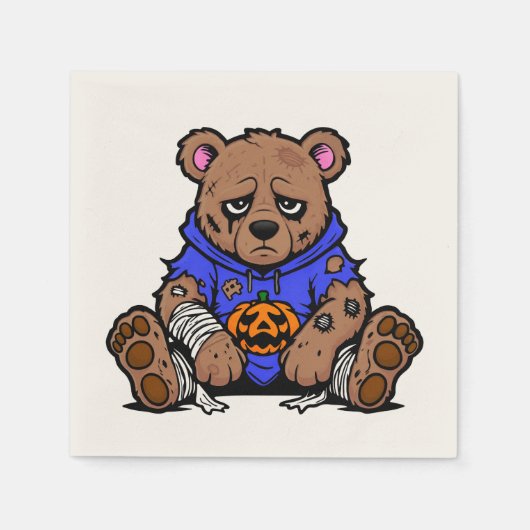 Halloween Bär ö Serviette (Vorderseite)