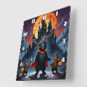 Halloween-Bären, die für eine lustige Nacht verkle Quadratische Wanduhr (Winkel)