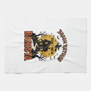 Halloween-Barista-Shirt Lustiger Hexen-Kaffee-Wort Geschirrtuch