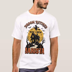Halloween-Barista-Shirt Lustiger Hexen-Kaffee-Wort T-Shirt
