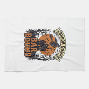 Halloween Barkeeper-Shirt Lustiger Hexenbesen Bar  Geschirrtuch