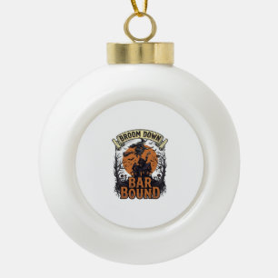 Halloween Barkeeper-Shirt Lustiger Hexenbesen Bar Keramik Kugel-Ornament