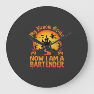 Halloween Barkeeper Spukhaus Hexe Kürbis De Große Wanduhr