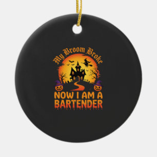 Halloween Barkeeper Spukhaus Hexe Kürbis De Keramik Ornament