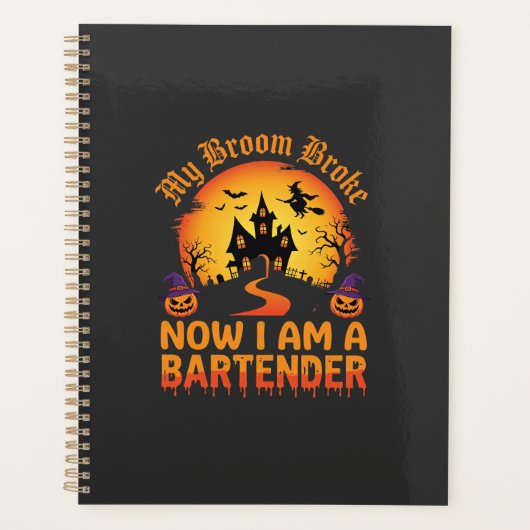 Halloween Barkeeper Spukhaus Hexe Kürbis De Planer (Vorderseite)