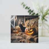 Halloween Barn Party Einladung (Stehend Vorderseite)