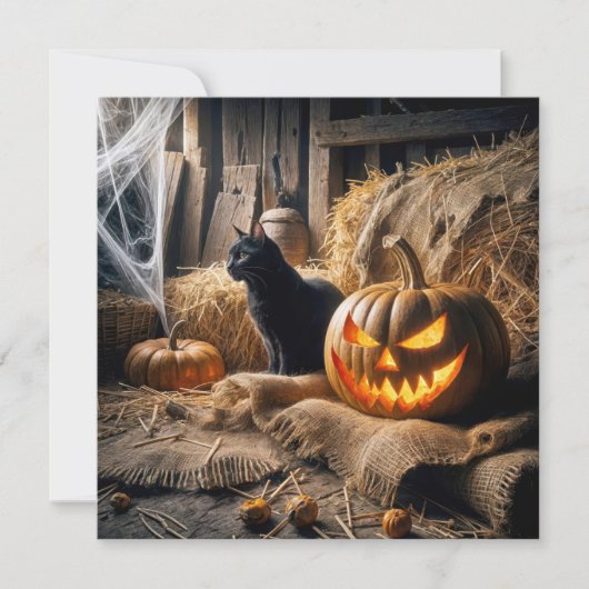 Halloween Barn Party Einladung (Vorderseite)