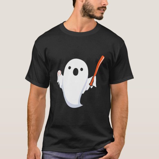 Halloween Baseball Ghost Baseball Player Halloween T-Shirt (Vorderseite)