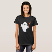 Halloween Baseball Ghost Baseball Player Halloween T-Shirt (Vorne ganz)
