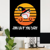 Halloween Baseball Halloween Witch Hat Pumpkin Poster (Heimbüro)