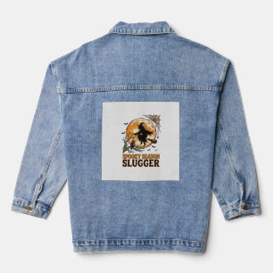 Halloween-Baseball-Hexe Vintage-Stich-Shirt_1 Jeansjacke