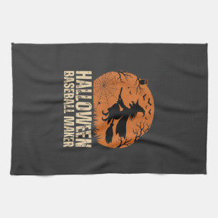 Halloween-Baseball-Macher Vintage-Hexen-Grafik Geschirrtuch