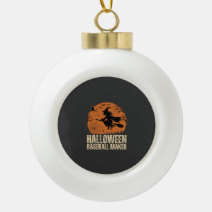 Halloween-Baseball-Macher Vintage-Hexen-Grafik Keramik Kugel-Ornament