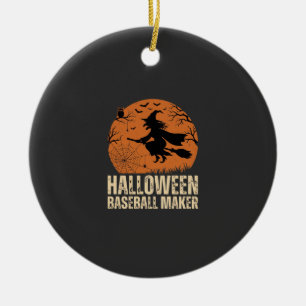 Halloween-Baseball-Macher Vintage-Hexen-Grafik Keramik Ornament