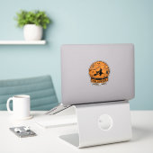 Halloween Baseball Maker Fliegende Hexe Holzmond Aufkleber (Laptop auf Schreibtisch)