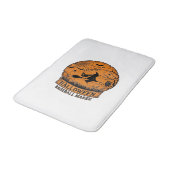 Halloween Baseball Maker Fliegende Hexe Holzmond Badematte (Schrägansicht)