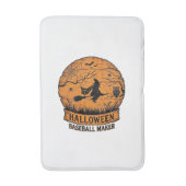 Halloween Baseball Maker Fliegende Hexe Holzmond Badematte (Vorderseite Vertikal)