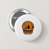 Halloween Baseball Maker Fliegende Hexe Holzmond  Button (Vorne & Hinten)
