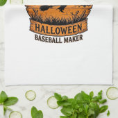 Halloween Baseball Maker Fliegende Hexe Holzmond  Geschirrtuch (Gefaltet)