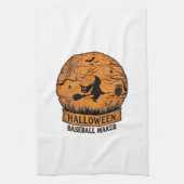 Halloween Baseball Maker Fliegende Hexe Holzmond  Geschirrtuch (Vertikal)
