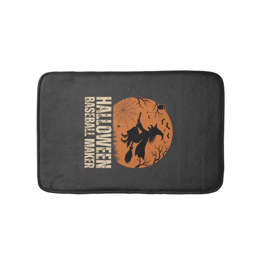 Halloween Baseball Maker Vintage Hexen Grafik Badematte (Vorderseite)