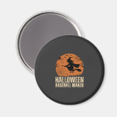 Halloween Baseball Maker Vintage Hexen Grafik Magnet (Vorderseite/Rückseite)
