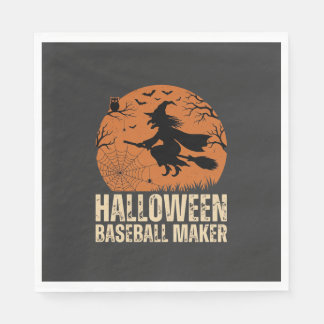 Halloween Baseball Maker Vintage Hexen Grafik Serviette