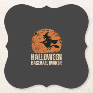 Halloween Baseball Maker Vintage Hexen Grafik Untersetzer