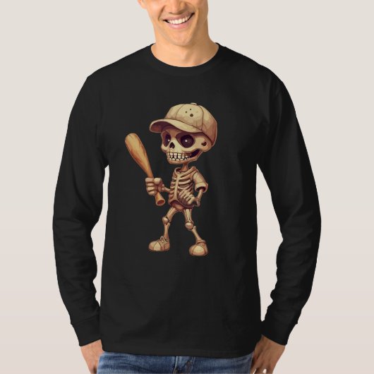 Halloween baseball skeleton for youth boys basebal T-Shirt (Vorderseite)