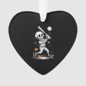 Halloween Baseball Skeleton Hitting Ornament (Vorderseite)