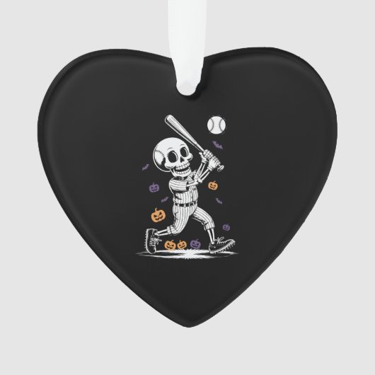 Halloween Baseball Skeleton Hitting Ornament (Vorderseite)