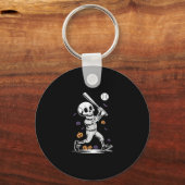 Halloween Baseball Skeleton Hitting Schlüsselanhänger (Vorderseite)