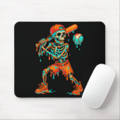 Halloween Baseball Skelett Eis Drip Basebal Mousepad (Mit Mouse)
