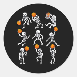 Halloween Baseball Skelette Coffee Shop Dribble Runder Aufkleber