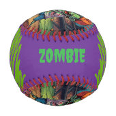 Halloween-Baseball, Zombie, Gehirne über Basen Baseball (Rückseite)