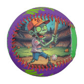Halloween-Baseball, Zombie, Gehirne über Basen Baseball (Vorderseite Links)