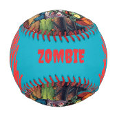 Halloween-Baseball, Zombie, Gehirne über Basen Baseball (Rückseite)
