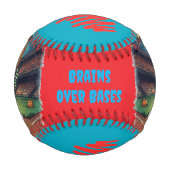 Halloween-Baseball, Zombie, Gehirne über Basen Baseball (Vorderseite)