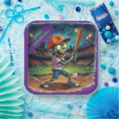 Halloween Baseball, Zombie, Gehirne über Basen Pappteller (Party)
