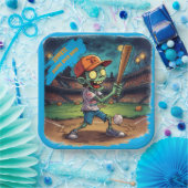 Halloween Baseball, Zombie, Gehirne über Basen Pappteller (Party)