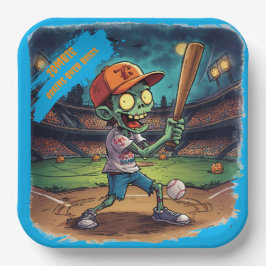Halloween Baseball, Zombie, Gehirne über Basen  Pappteller