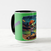 Halloween-Baseball, Zombie, Gehirne über Basen Tasse (Vorderseite Links)