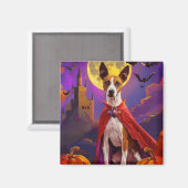 Halloween Basenji Dog Pumpkins Beängstigend Magnet (Vorderseite/Rückseite)